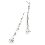 3.32 Cts. Platinum Diamond Cushion Cut Drop Earrings